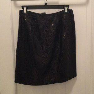 Sequined black mini skirt